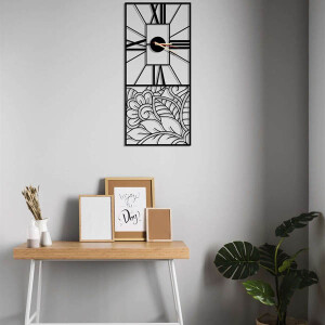 Yaprak Desenli Metal Duvar Saati 60x90 - TepeHome (1)