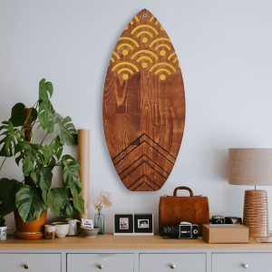 Yellow Decorative Surfboard Tablo - TepeHome (1)