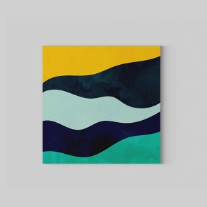 Yellow Waves Kanvas Tablo - TepeHome