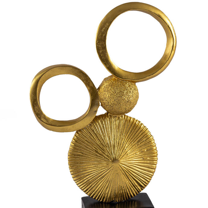 Yuvarlak Toplu Biblo Gold Dekoratif Obje - 3