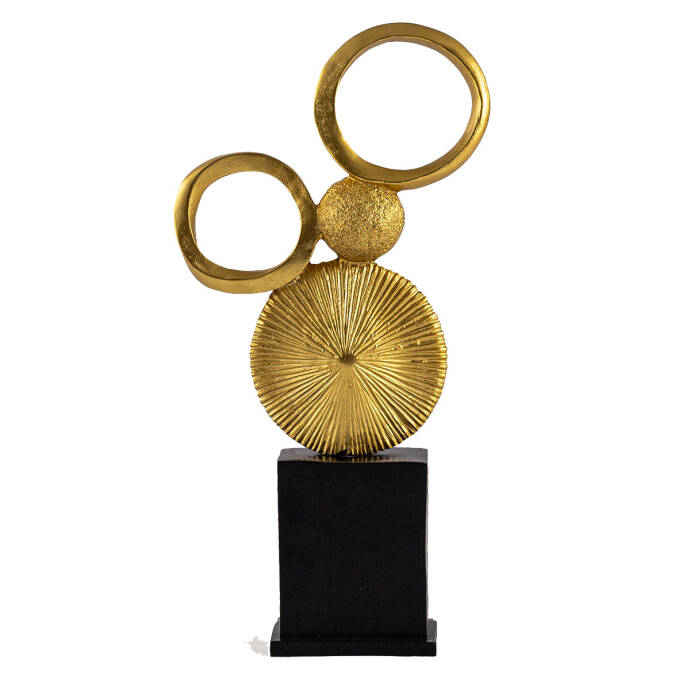 Yuvarlak Toplu Biblo Gold Dekoratif Obje - 1